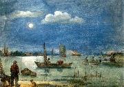 AVERCAMP, Hendrick Fishermen by Moonlight oil on canvas